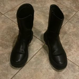 Black Camper zip up mid calf boots